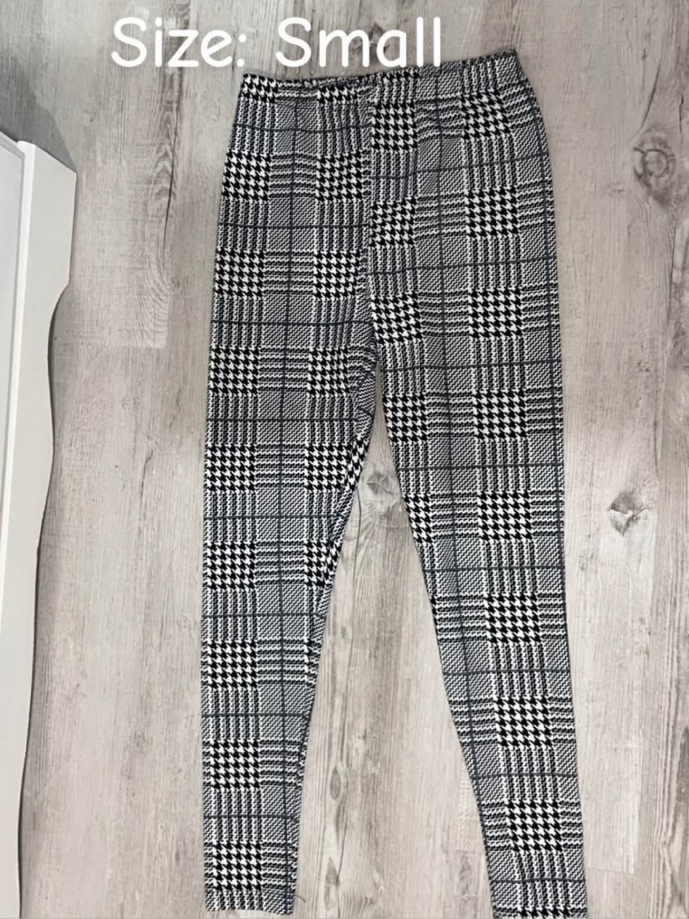 SHEIN Black and White Glen Plaid Leggings